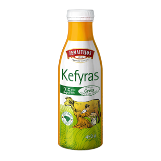 Кефир 2,5% Жирность Жемайтийос 450г