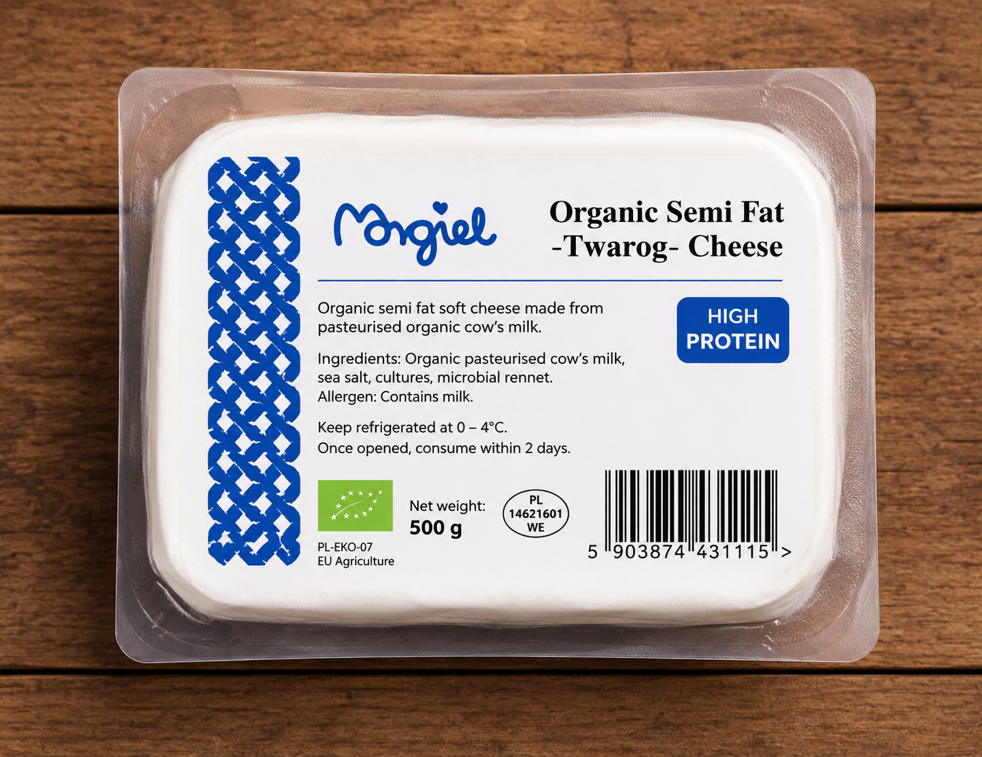 Organic Semi Fat "Twarog" Cheese 200g