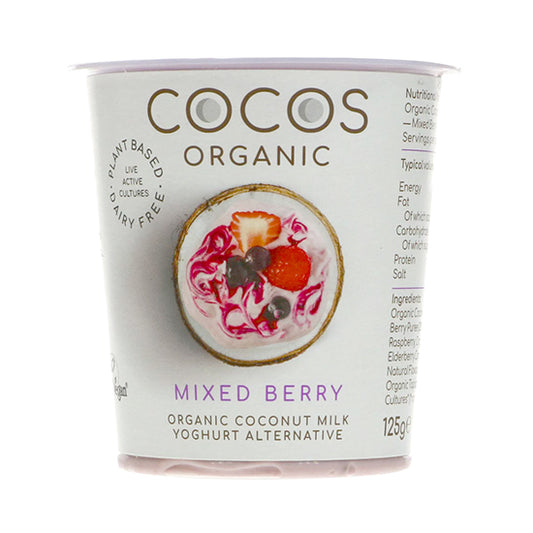Cocos Organic Vegan Coconut Yoghurt - SMALL Mixed Berry 125g
